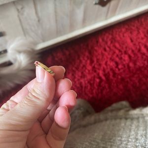 Gold band with Diamonds and Garnets